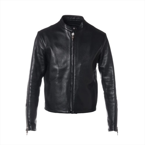 Giacca pelle Chrome Hearts taglia XS nero × argento racing 2 pugnali zip