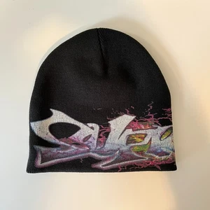 Gorro Supreme Tag Negro FW25 Semana 1 Puño Tejido Sombrero OS Auténtico - Imagen 1 de 3