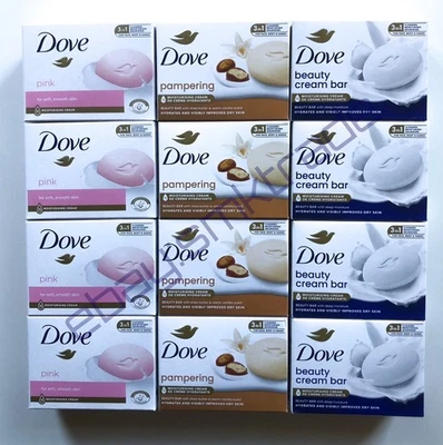 12x DOVE Beauty Cream Bars Shea Butter Pink Original (4/Each) - Image 1 of 4