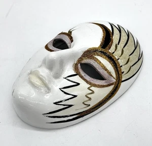 Máscara de Mardi Gras Veneciana Pintada de Porcelana Decoración de Pared Mascarada de Carnaval Usada en Excelente Condición - Imagen 1 de 8
