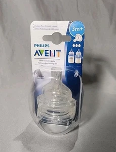 Philips Avent 2 Medium Flow 3m+ Anti-Colic Baby Bottle Nipples - Picture 1 of 4