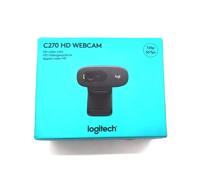 Logitech C270 HD Webcam mit Mikrofon USB 2.0 Fester Fokus PC Webkamera für Skype - Bild 1 von 4