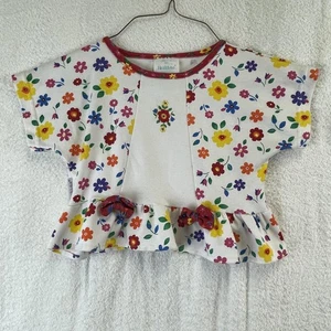 Camisa De Colección Healthtex Niñas 6X Blanca Floral Peplum Volantes Dobladillo Hecha en EE. UU. 90s - Imagen 1 de 8