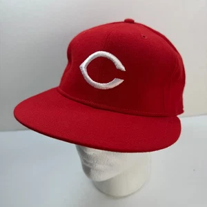 Vintage Cincinnati Reds Hat Fitted Mens 7 3/8 Red New Era Cap Pro Model Wool 80s - Picture 1 of 13
