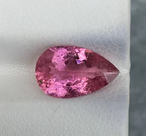 Exclusive pink tourmaline faceted good quality beautiful color pear 2.75 carat - Picture 1 of 9