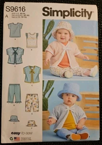 Simplicity 9616 Babies' Infant Easy  to Sew T-shirts, Pants & Hat XS-XL Uncut  - Picture 1 of 8
