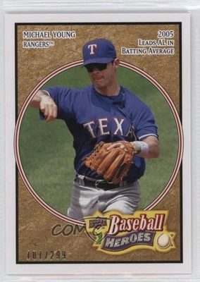 2008 Upper Deck Baseball Heroes Beige /299 Michael Young #167 - Image 1 of 2