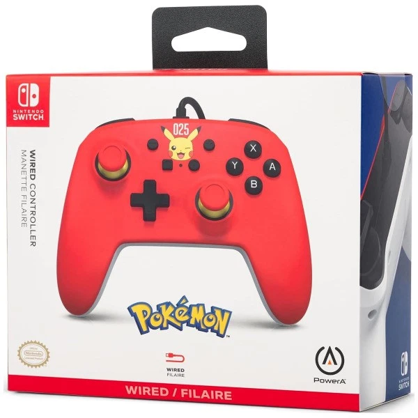 Pokemon Laughing Pikachu Red Wired Controller for Switch - Image 1 of 1