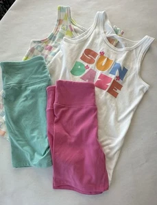 Spring Summer Girl Size 8 Lot 4 Piece Top And Short Sets NWT NWOT - Picture 1 of 8