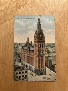 Das Rathaus, Milwaukee, WI Postkarte verschickt 1923 - Bild 1 von 5