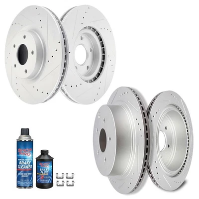 Front and Rear Discs Brake Rotors For Infiniti QX60 2014 2015 -2017 Drill Slot - Image 1 of 4