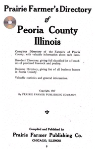 CD directorio de agricultores de Peoria Co IL Illinois genealogía historia granja pradera pradera - Imagen 1 de 1