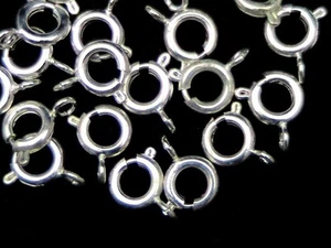20 Stck. - 6 mm versilberte Federbolzenverschlüsse Schmuck Fundstücke Handwerk E176 - Bild 1 von 1