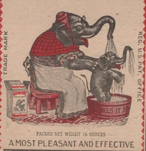 Antique Anthropomorphic Elephants Bathing Victorian Trade Card 1880 A5T - Picture 1 of 1