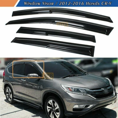 For 2012-2017 Honda CRV CR-V JDM 3D Wavy Mugen Style Window Visors Rain Guards - Image 1 of 4