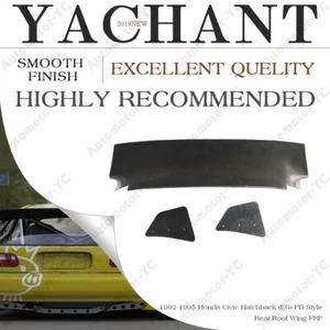 FRP pd-rb-Style Tail Spoiler For 92-95 Honda Civic Hatchback(EG) Rear Roof Wing - Foto 1 di 16