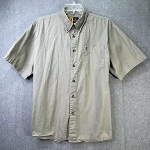 Browning Men's XL Shirt Short Sleeve Button Up Khaki Embroidered Deer SS15 - Picture 1 of 11