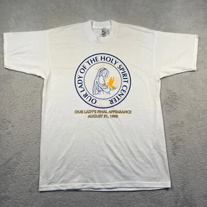 Vintage 90s Fruit of the Loom Religious Tee Our Lady Holy Spirit L Catholic 1999 - Picture 1 of 6