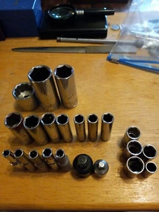 Mixed Lot of Pittsburgh Sockets SAE & METRIC 22 Pcs Free Shipping - Picture 1 of 7