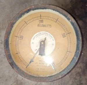 OLD WESTINGHOUSE ELECTRIC 200 KILO WATT METER COOL STEAMPUNK ITEM - Picture 1 of 4