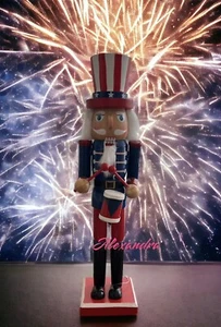Patriotic 4th Of July Uncle Sam Nutcracker 15" Soldier Drummer New Home Decor - Picture 1 of 5