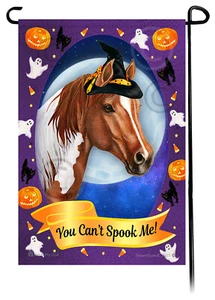 Halloween Garden Flag - Sorrel Paint Horse - Picture 1 of 1