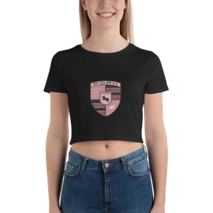 Porsche Parody Pork Logo Crop Top - Ladies Cut, Soft and Stylish - Picture 1 of 4