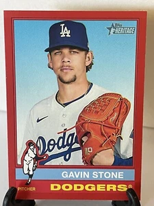 Gavin Stone Red Border 2025 Topps Heritage #439 Los Angeles Dodgers - Picture 1 of 2