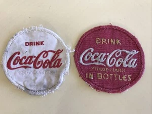 2 COCA COLA COKE VINTAGE CLOTH UNIFORM PATCHES - Picture 1 of 8