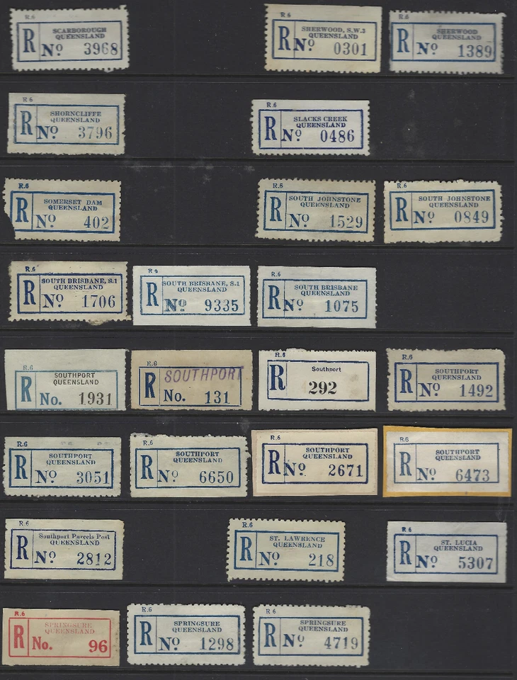 Etiquetas de registro de Australia Queensland Scarborough, Southport, Springsure ++ Foto 1 de 1