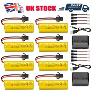 4pz 3.7V 1S 700mAh SM 2P spina batteria agli ioni di litio + caricatore 4in1 per RC auto barca 4WD - Foto 1 di 29