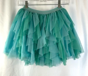 Girl's Disney Tutu Dress Up, Glitter Elastic Waist, Teal/Aqua, S Folds Sz M 7/8 - Imagen 1 de 11