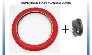 Copertone Pneumatico Gomma + Camera D'aria bici bicicletta 14 X 3/8 nuovo - Foto 1 di 2