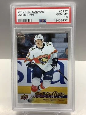 2017 UPPER DECK YOUNG GUNS OWEN TIPPETT CANVAS #C227 RC PSA 10 GEM MT *POP 16 - Image 1 of 2