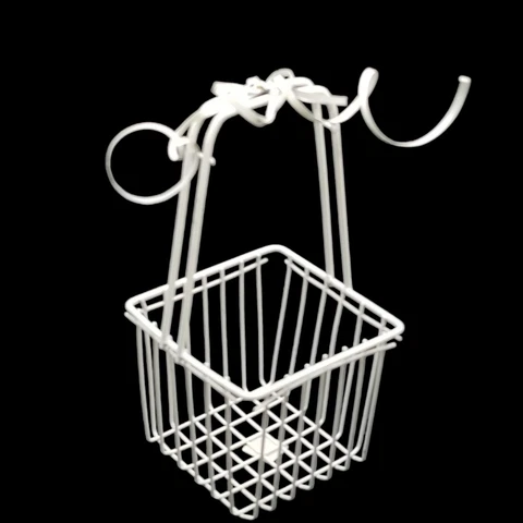 DEPT 56 Decor Basket White Metal Square Easter Decorative Department Vtg Small Cover