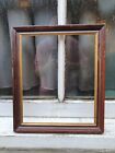 ANTIQUE GLOSS BROWN GOLD GILT LINER PHOTO PICTURE FRAME 11 3/4’’W X 13 3/4’’D