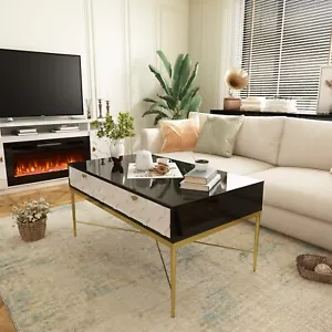 47'' Coffee Table for Living Room, Modern Coffee Table with 2 Drawers Storage - Picture 1 of 7