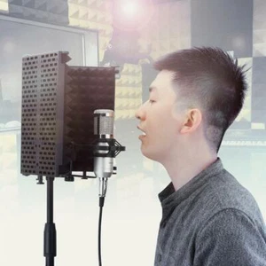 Microphone Isolation Shield Soundproof Filter Vocal Recording Foam 3 Panel - Picture 1 of 12