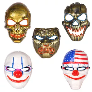 LED Neon Light Mask Cosplay Halloween DJ Party Festival Luminous Glowing Cover - Picture 1 of 1