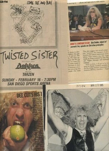 Colección Twisted Sister Dee Snider 5 clips 1985-1986; Archivo de los años ochenta - Imagen 1 de 2