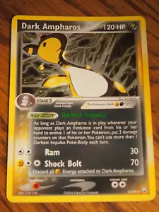 Pokemon 2004 EX Team Rocket Returns Dark Ampheros holo rare card - Picture 1 of 22
