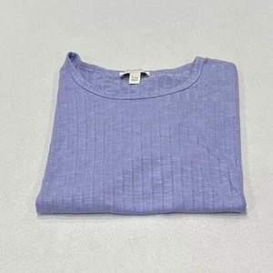 Vintage America Women's Slub Ribbed Tee, Blue, Size XL - Picture 1 of 4
