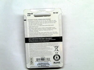 Radioshack 2302339, 700mah 3.6v Ni-cd Battery For , At&t, Ge, Vtech, Sanyo - Picture 1 of 2
