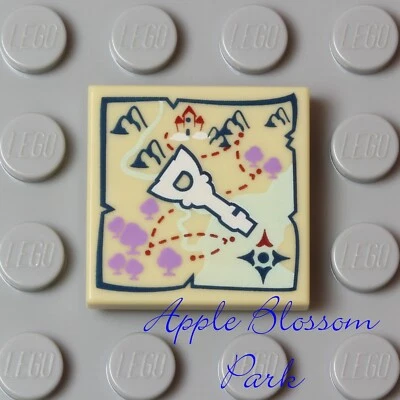 NUEVO Lego Elfos Minifigura ELVEN KEY TREASURE MAP 2x2 Azulejos - Tostado con Elfo Rosa y Azul Foto 1 de 3