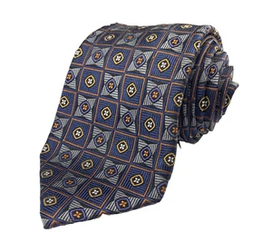 JOS. A. BANK Signature Gold Silk Necktie Mens Size 3 5/8 x 60 Blue Gray Jacquard - Picture 1 of 7