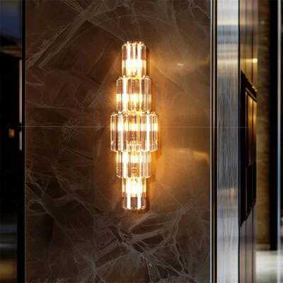 groß Wandleuchte LED indirekt Wandbeleuchtung Kristall Wandlampe Dimmbar E14 DHL - Bild 1 von 4