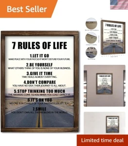 Motivational Quotes Wall Art: Inspirational Canvas Print in Brown Frame 11x14 - Picture 1 of 8