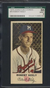 1954 Johnston Cookies #35 - Robert Keely - SGC 88/8 NM/MT - Braves - Picture 1 of 2