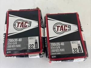 (QTY 2)TAC9 Tube 700x35-40 27x1-3/8 Reinforced Valve Base Inner Tube 63791 32mm - Picture 1 of 2