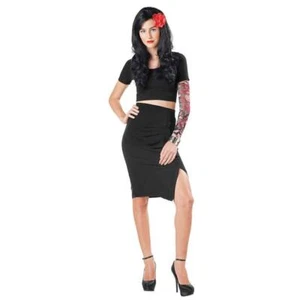 Day of the Dead Tattoo Sleeve Printed Fabric Slip-On Womens size S Seasons - Picture 1 of 2